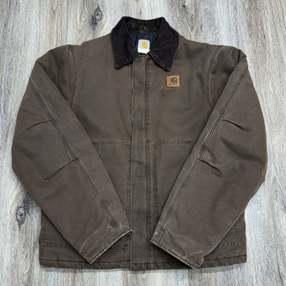 VTG Carhartt Jacket J22 CHT Mens Large Tall Brown Made in USA
